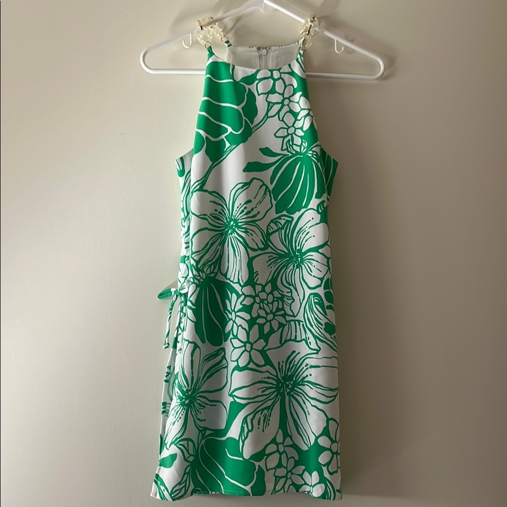 Lily Pulitzer Green and white romper size 0